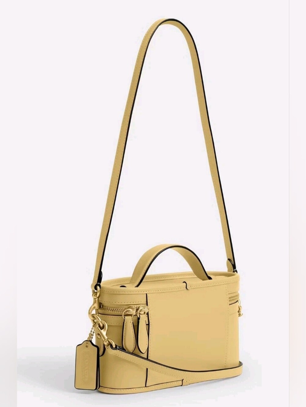 COACH Trail Bag GloveTanned Leather Crossbody Shoulder Butter Yellow CBG93 New - Picture 9 of 10